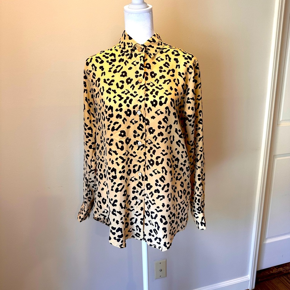 Zoe & Sam leopard print blouse, XS